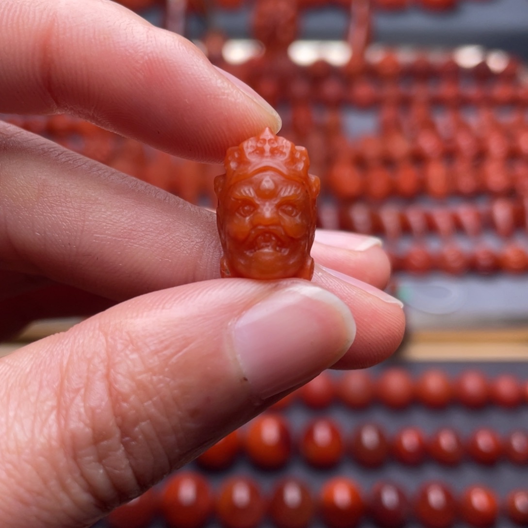 南红玛瑙未镶嵌其他W11瓦西柿子红大黑天配饰柔光