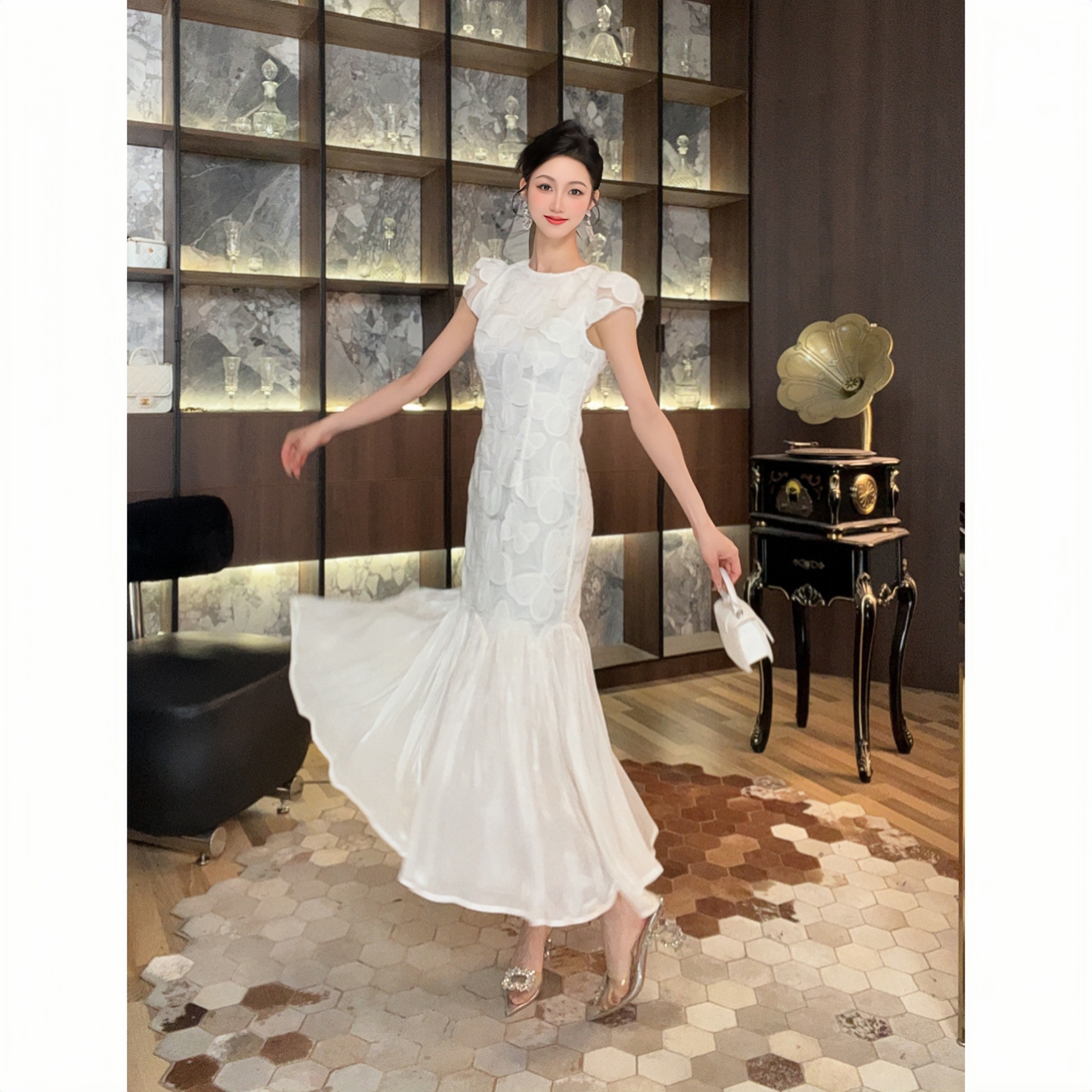 沐子的轻奢私藏【Mu/zi51361】夏季复古法式小众优雅设计感连衣裙