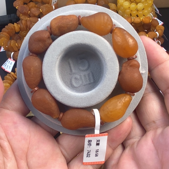 未镶嵌琥珀手链天然的海漂籽