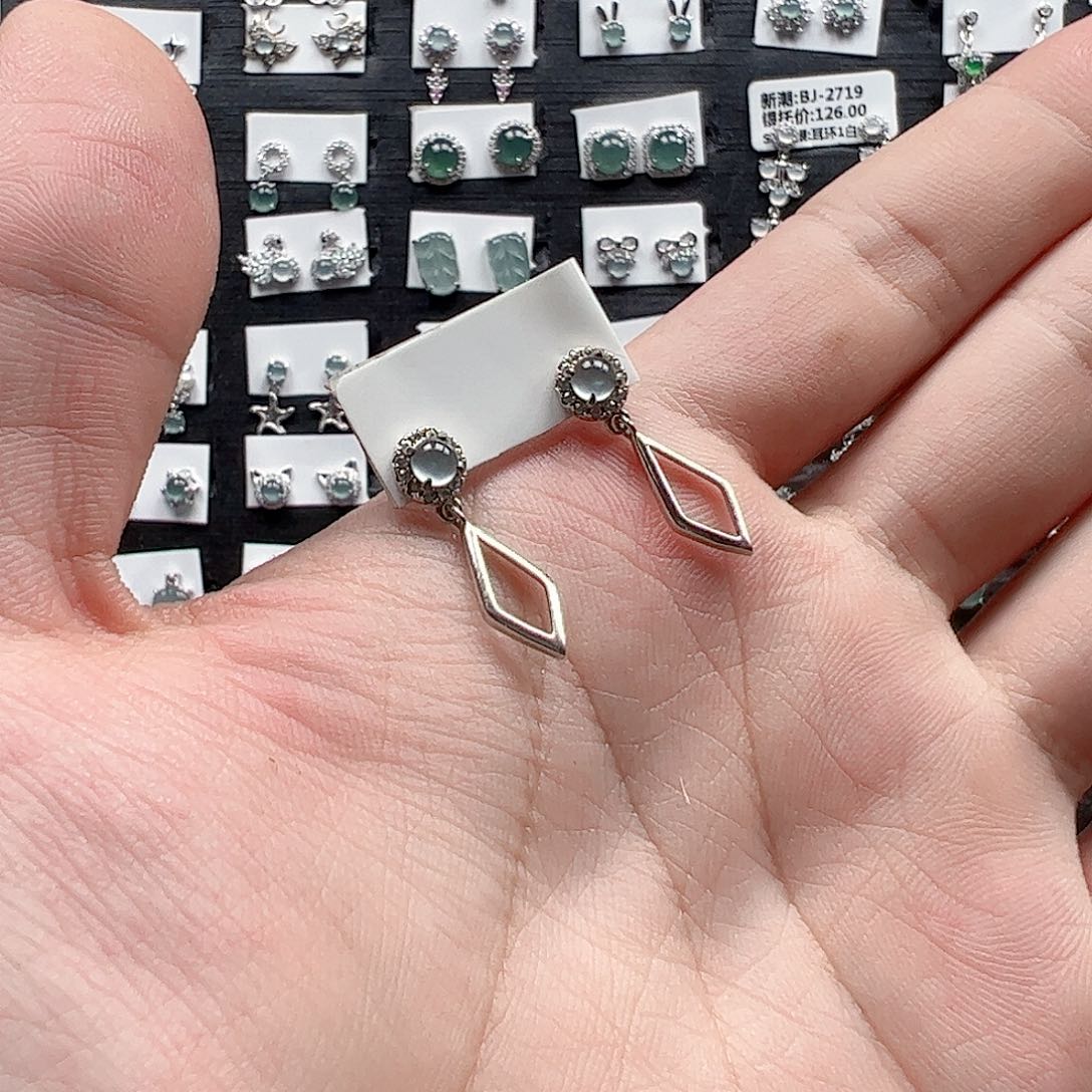 翡翠手链银S925镶嵌天然翡翠