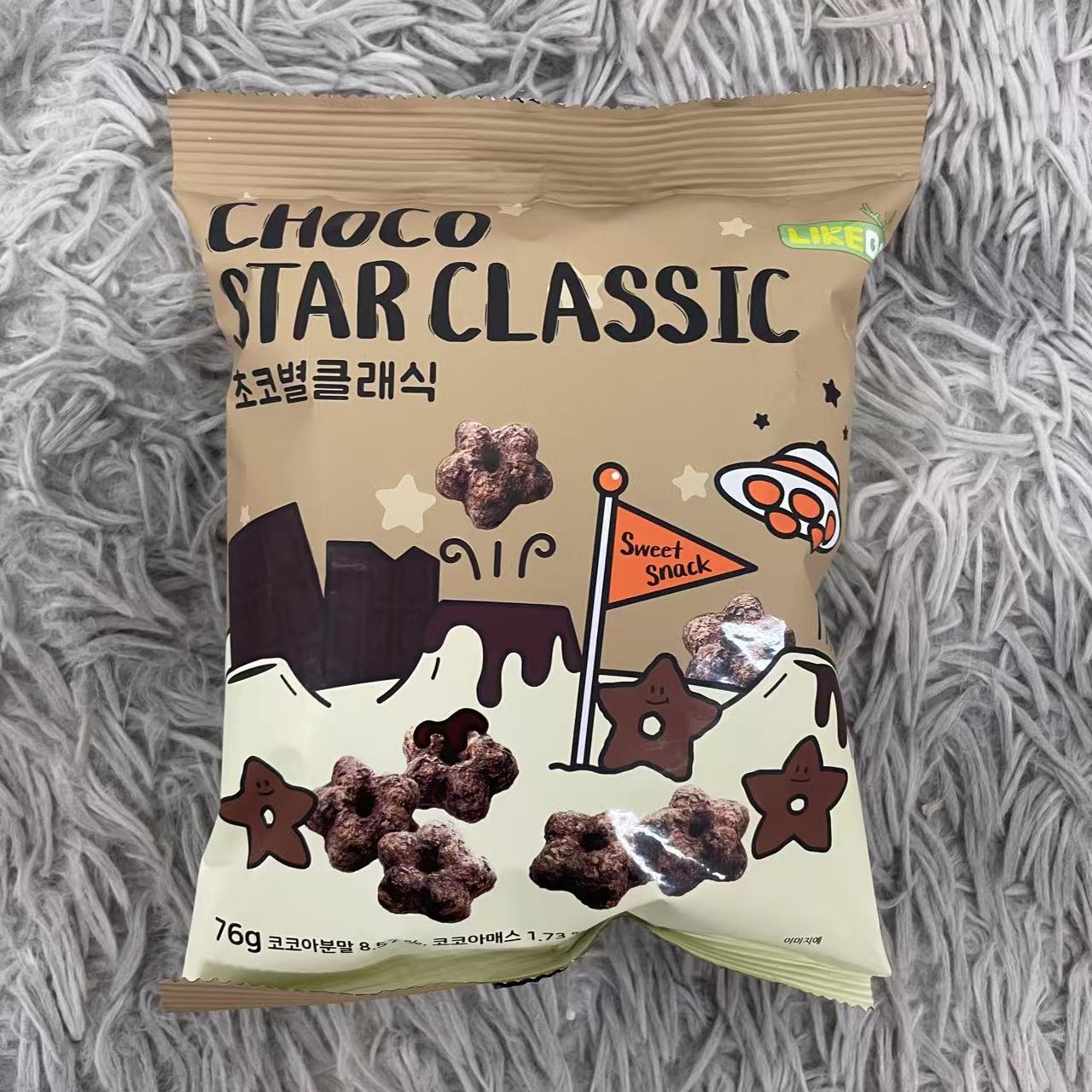 韩国进口涞可巧克力味五角星甜甜圈