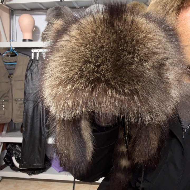 貉子毛美洲貉子小浣熊帽子