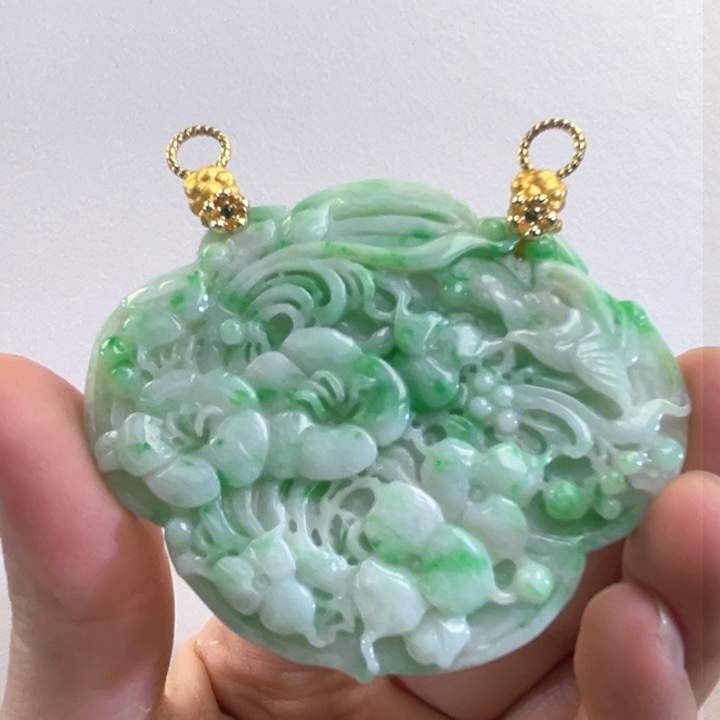 翡翠吊坠(赠链)未镶嵌代编织