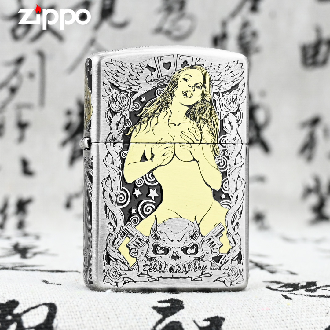 ZIPPO/之宝官方正品煤油打火机 金色妖姬 防风高端送男朋友个性