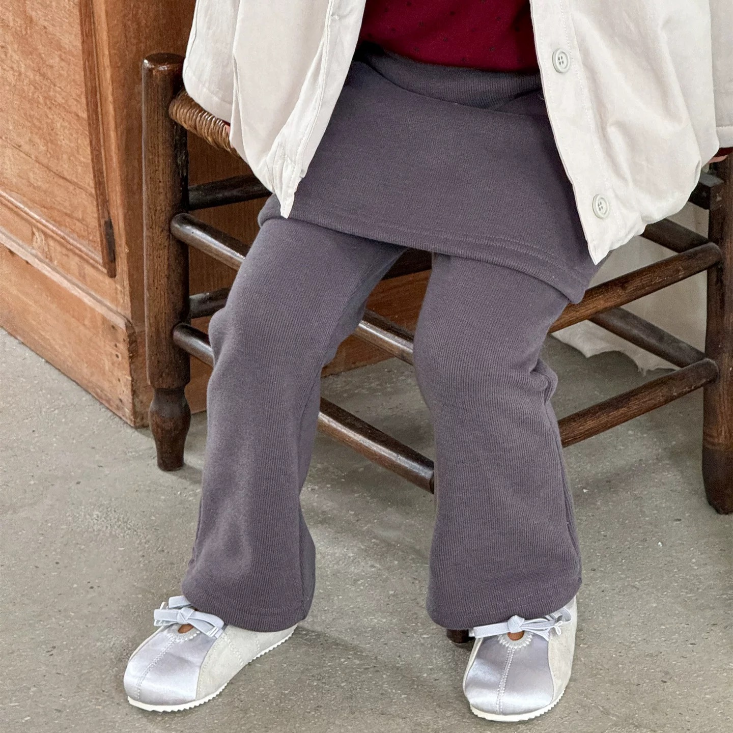 【X11】甜久加绒开叉裙裤童装