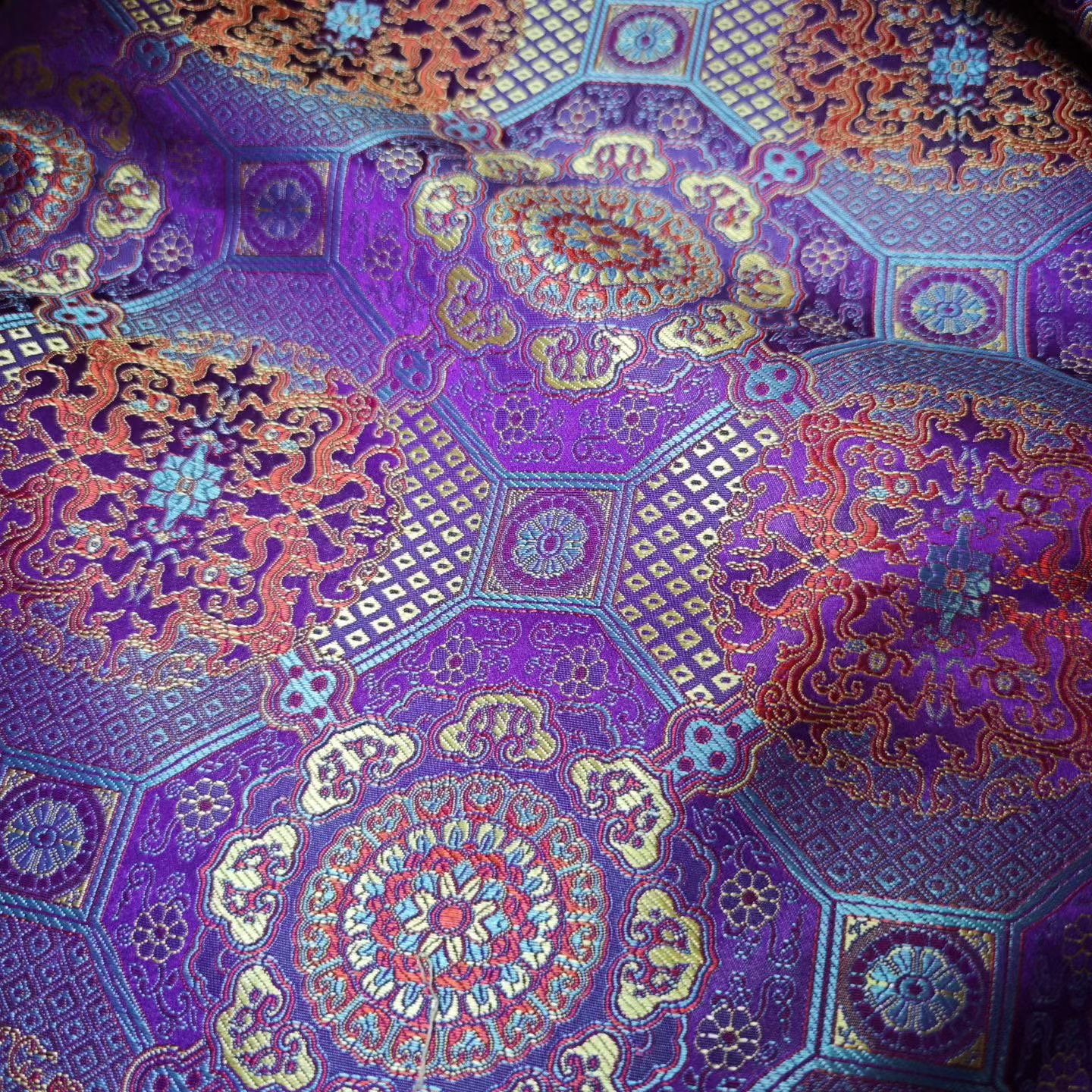 【紫色系列】国风提花织锦缎，DIY手工面料、马甲面料、服装面料