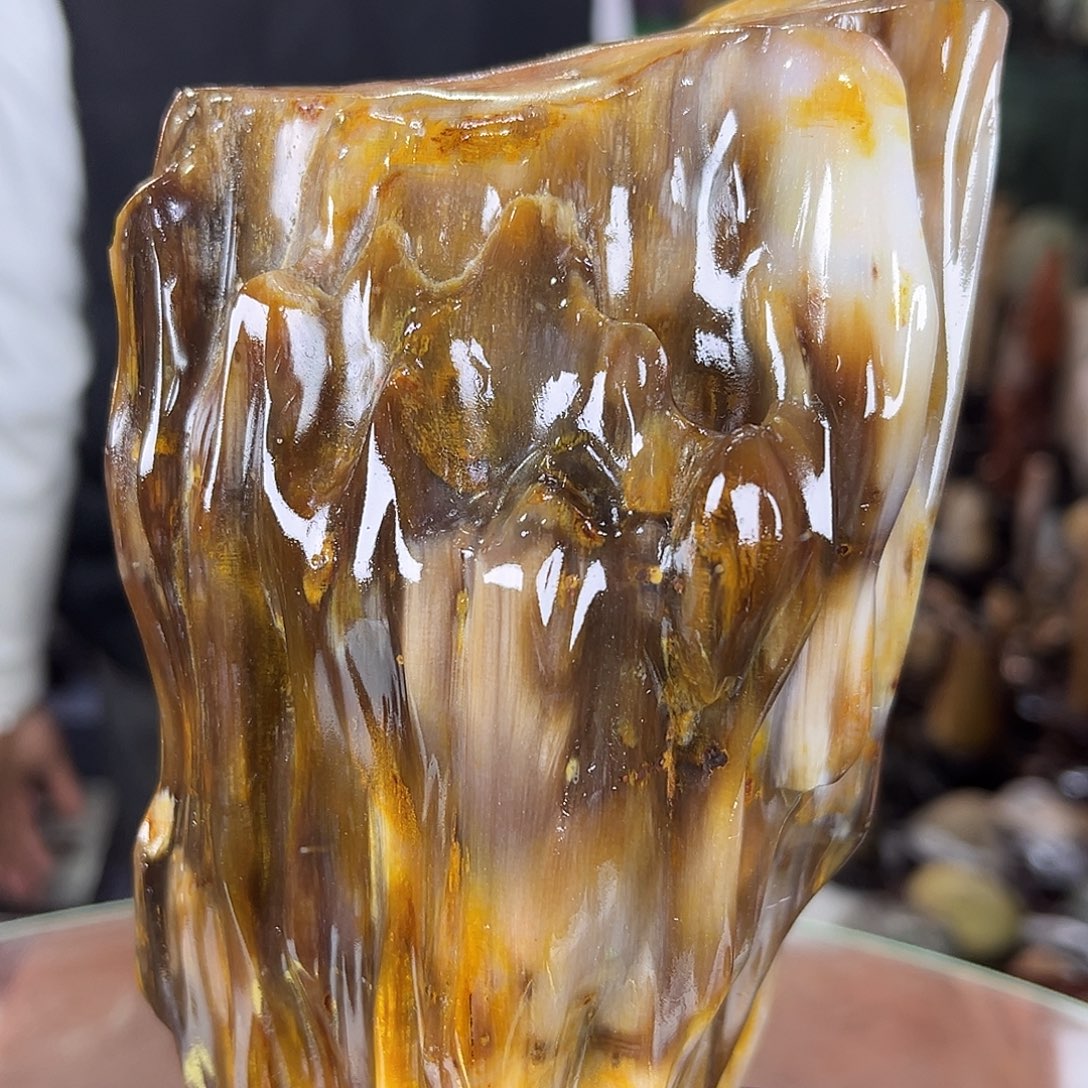 缅甸天然树化玉摆件