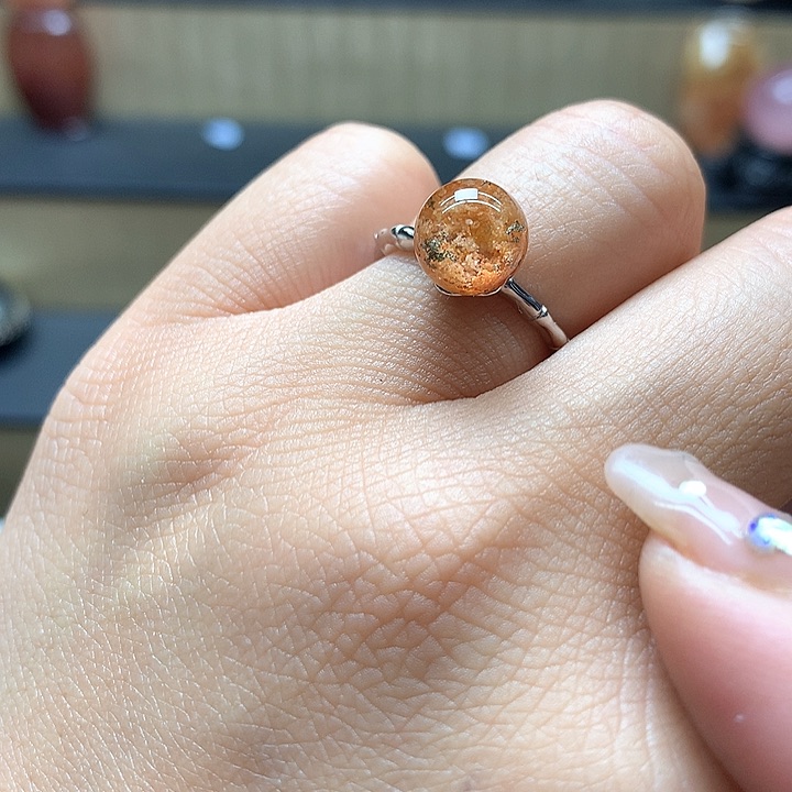 水晶水晶戒指银S925镶嵌