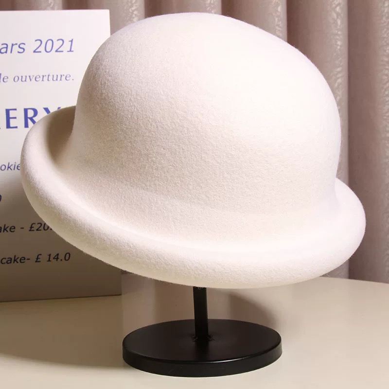 秋冬法式复古澳洲羊毛礼高级帽秋