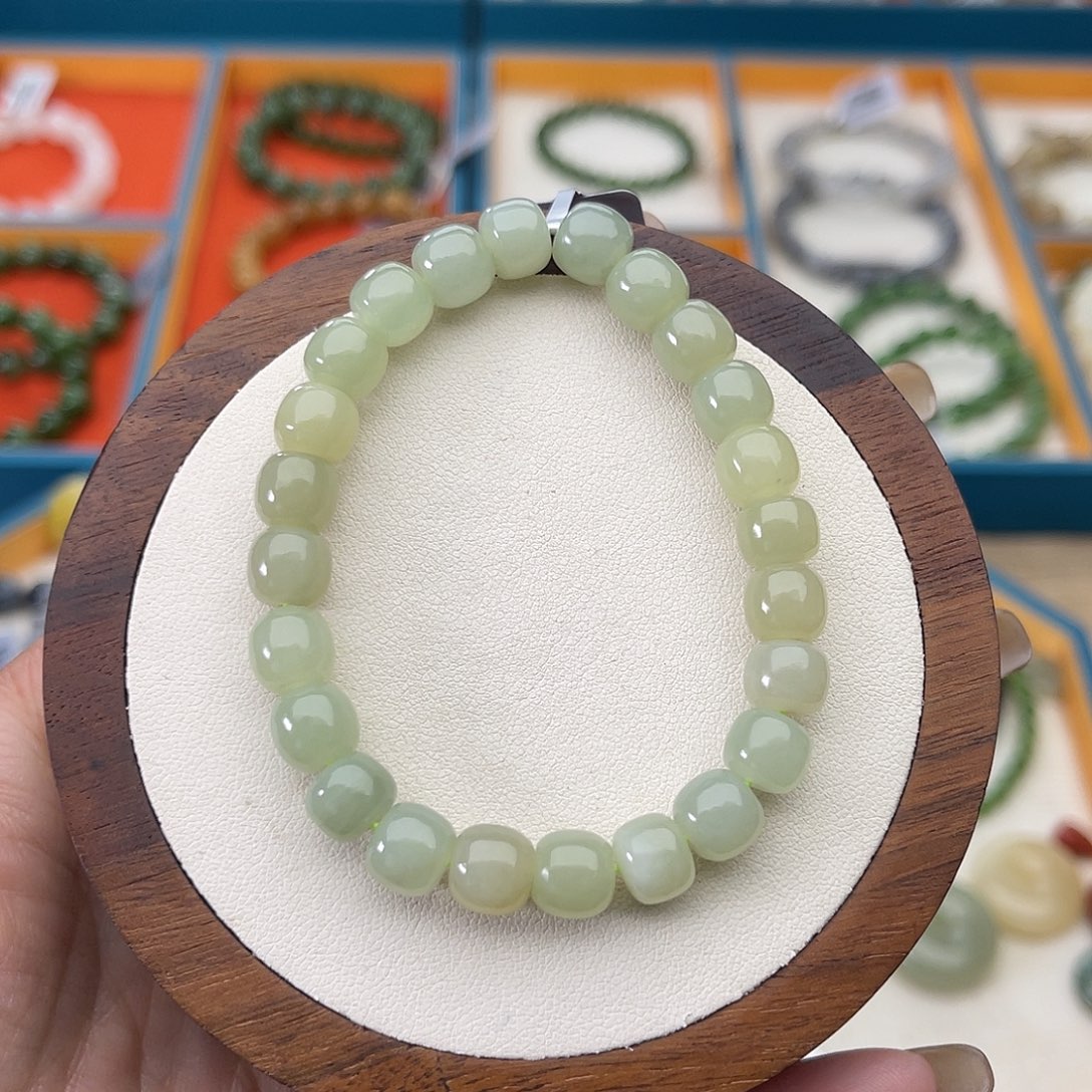 和田玉未镶嵌手串A29卡7×8