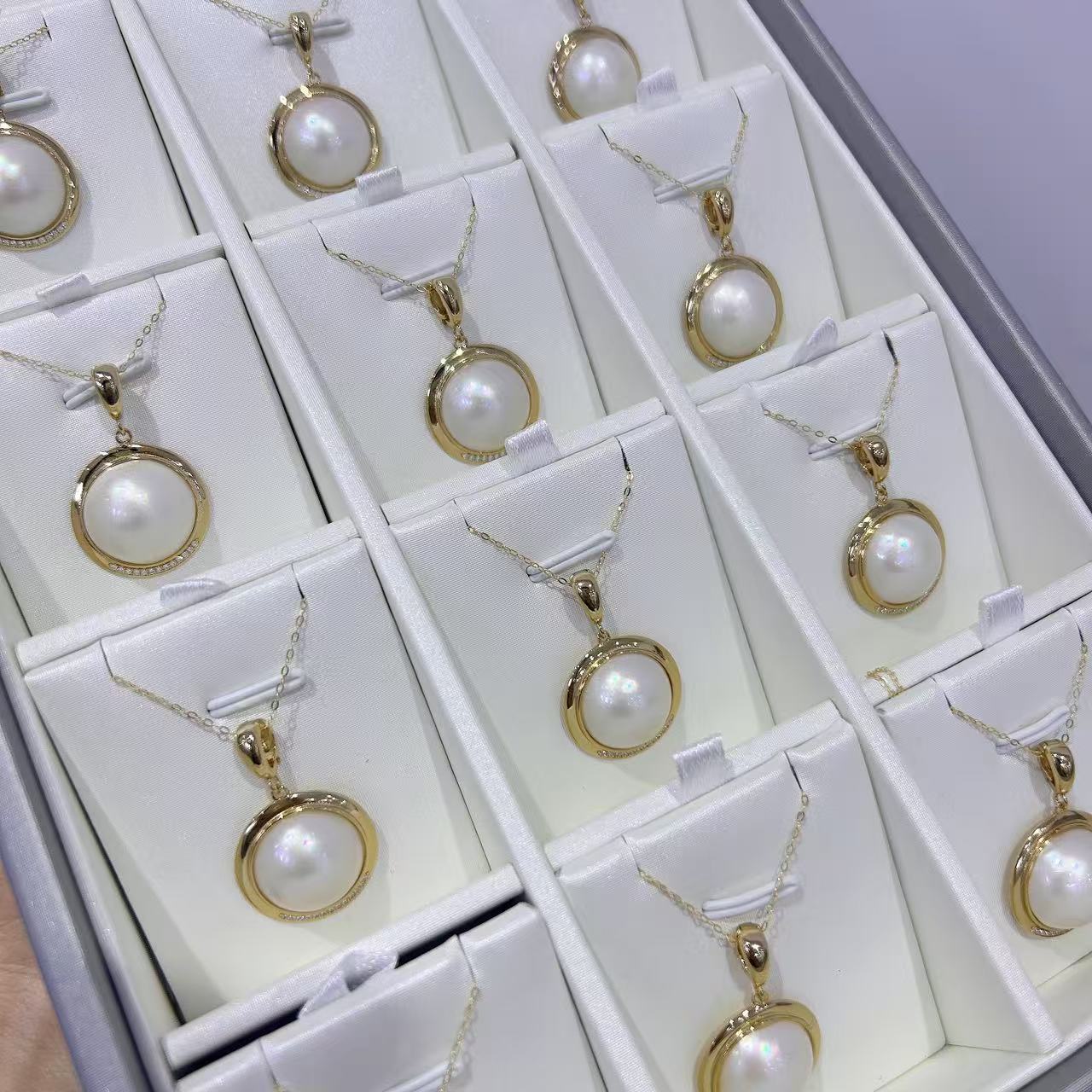 海水澳白马贝万能扣吊坠 14mm+ S925银 LD050（多样性发一）赠链