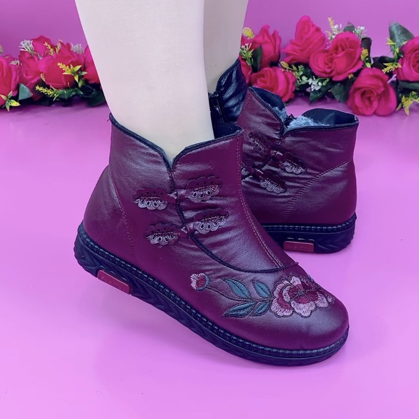 新款软底平跟妈妈棉鞋825