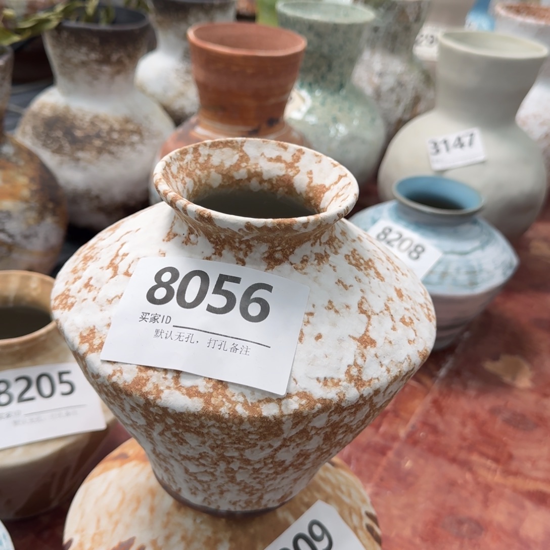 陶摆件景德镇高温花瓶编码8056高17口6默认无孔