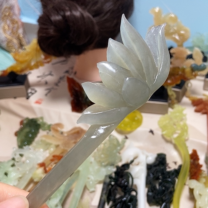未镶嵌岫玉发簪发簪