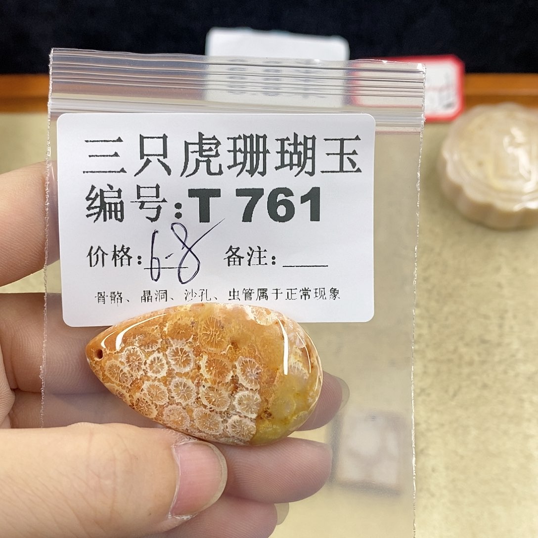 硅化珊瑚（珊瑚玉）1未镶嵌博***珠