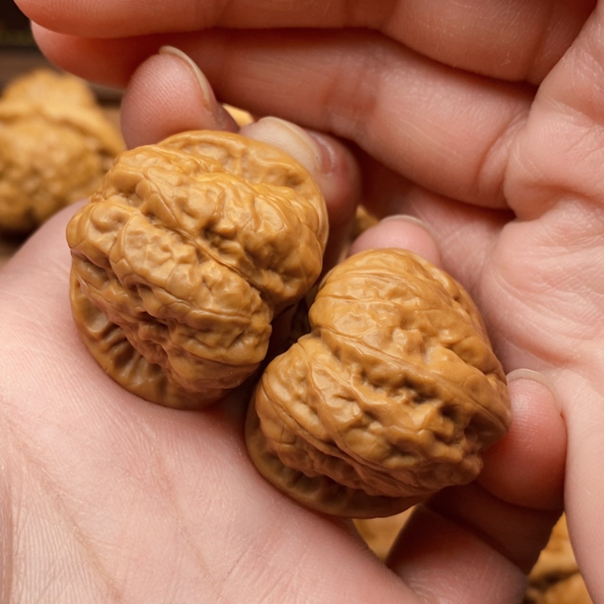 【闪购商品】文玩核桃把件手捻蛙边32左右