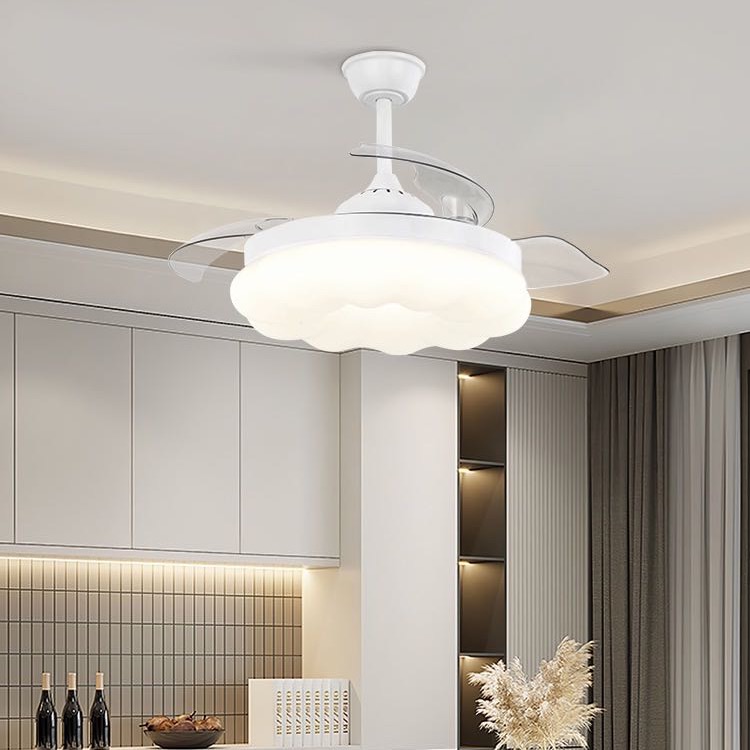 新款美式房间新中式大气云朵风扇灯餐厅卧室简约吊灯灯饰客厅灯