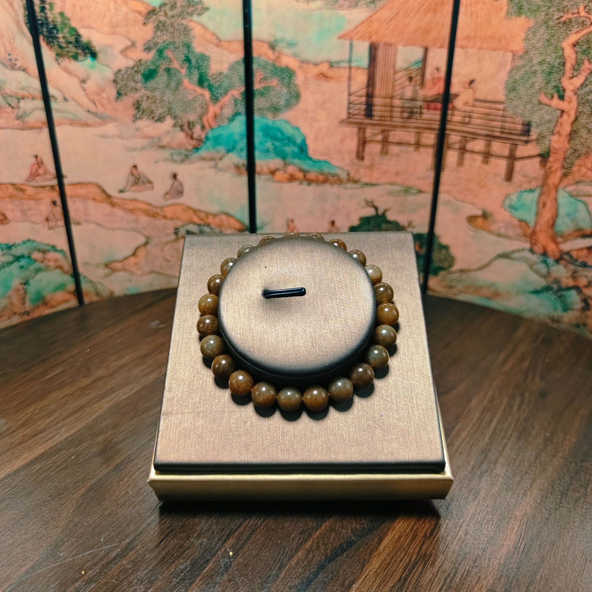 B和田玉圆珠手串（卡8）2483