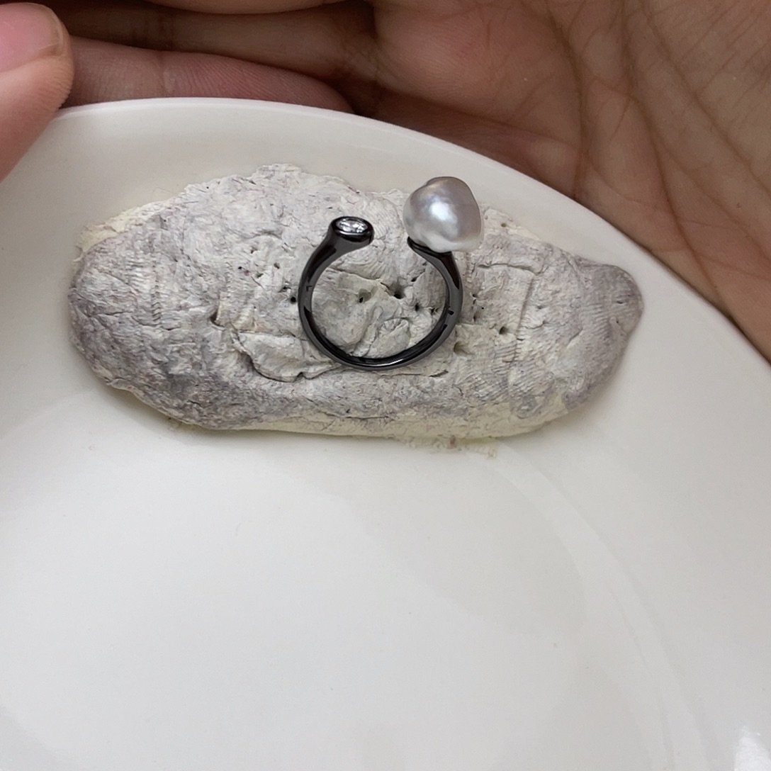 海水珍珠戒圈银S925镶嵌