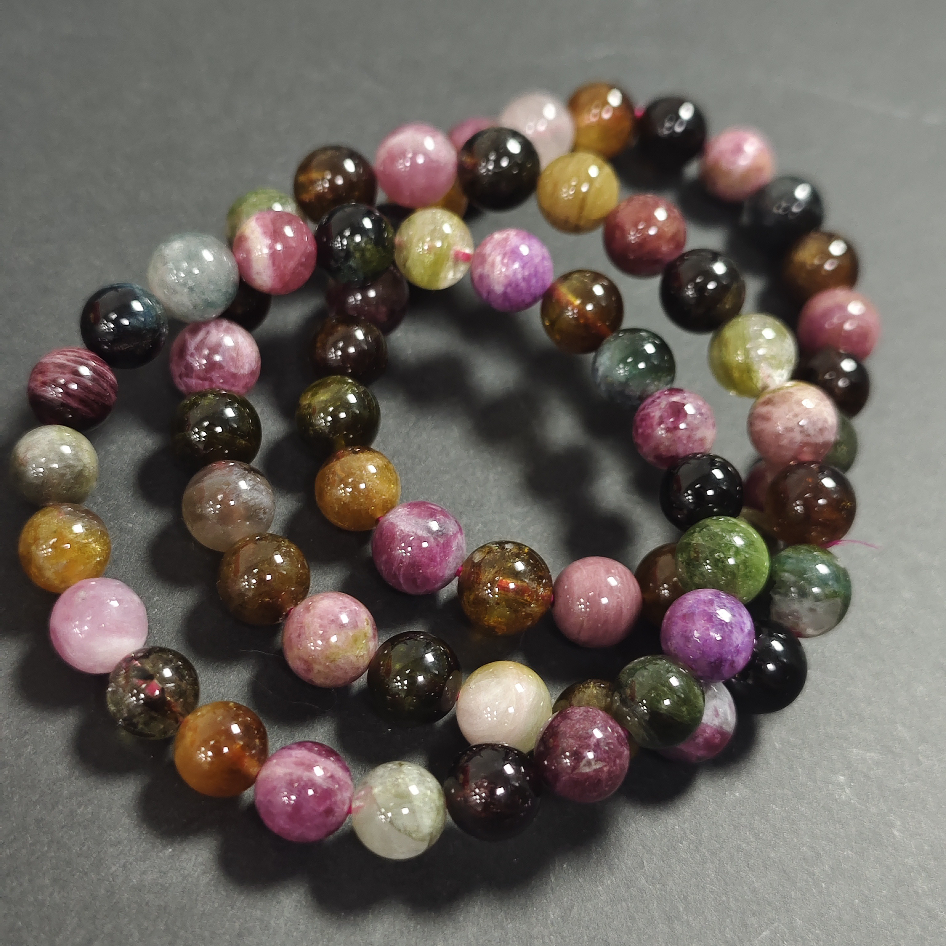 【书记甄选】天然碧玺单圈手链 多样性发一件 约8mm 2773WJ