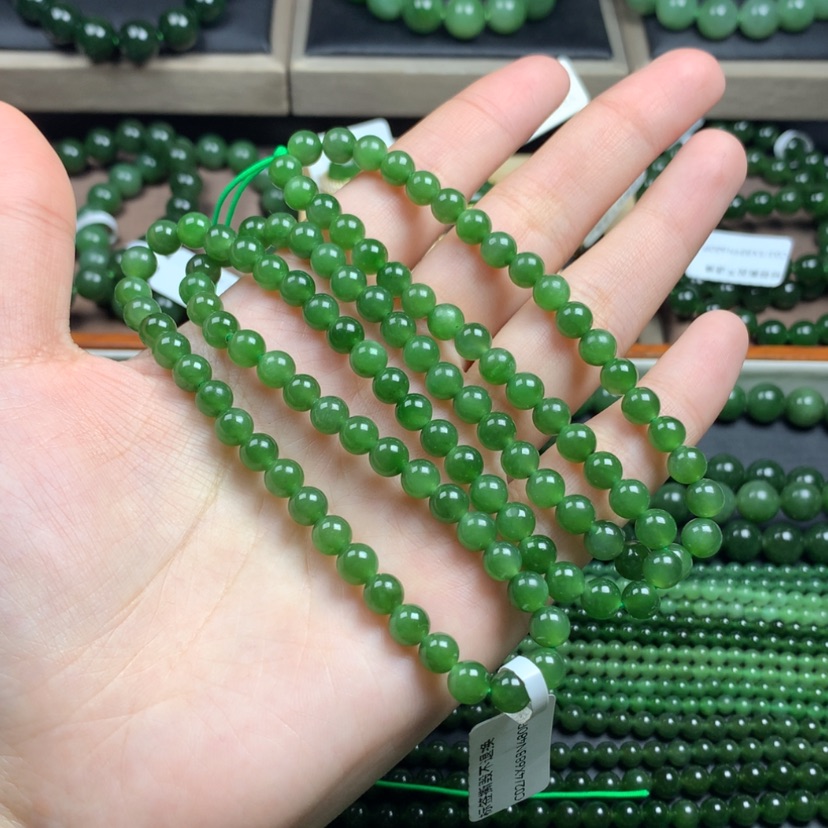 【闪购商品】和田玉（碧玉）颈饰未镶嵌妍**宝6m m