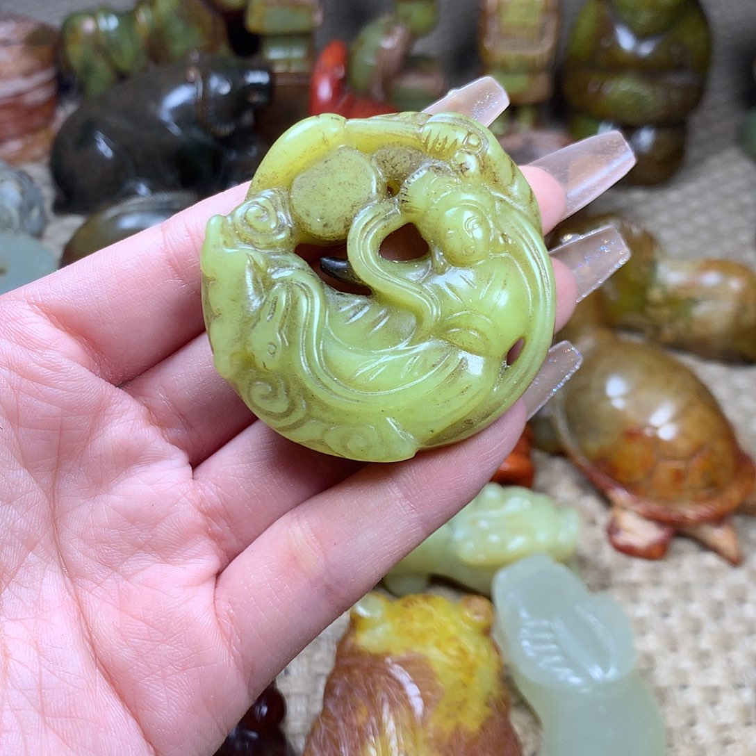 白玉菩提吊坠挂件