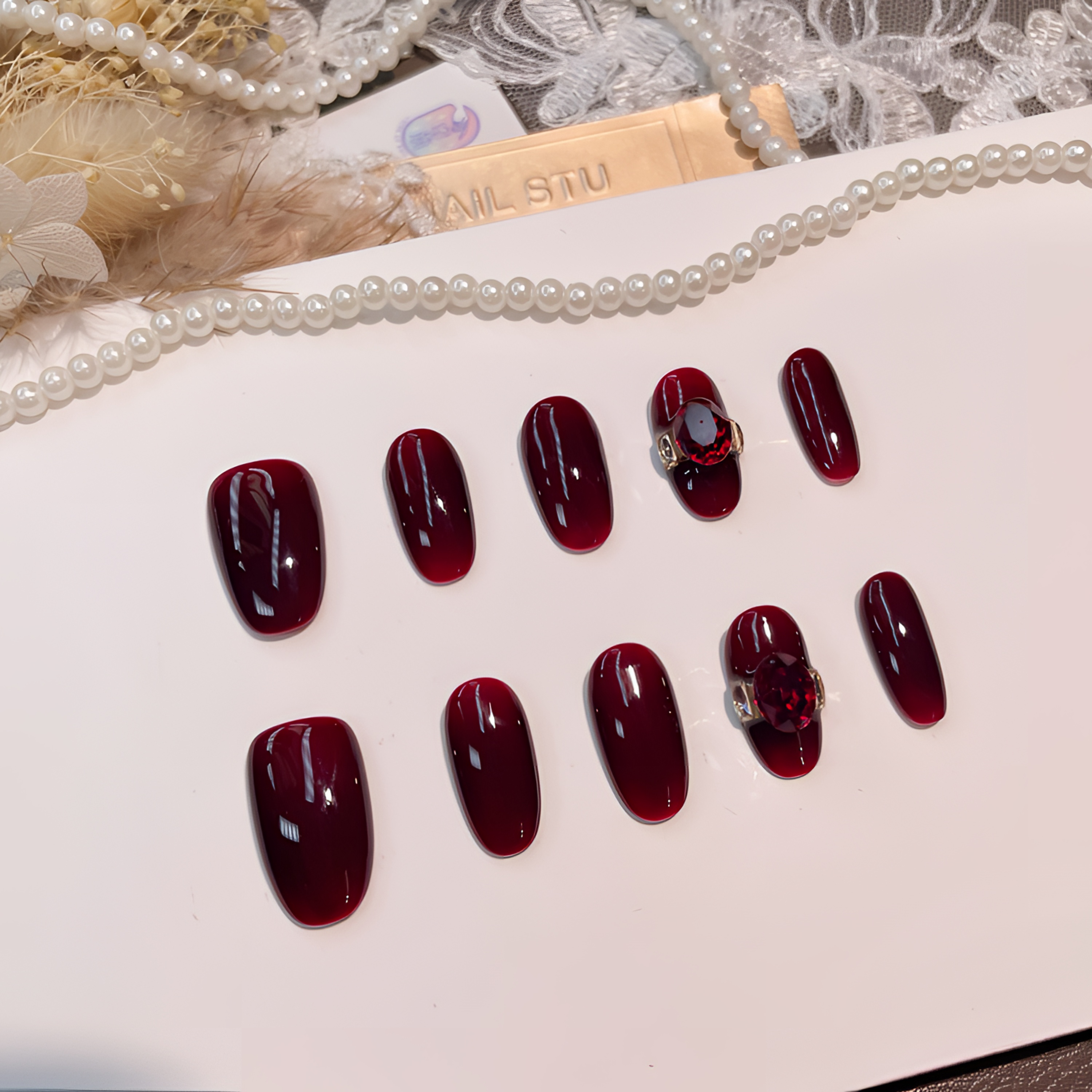 A2299『鸽血红钻』轻奢经典安哥拉鸽血红鸽子蛋钻饰纯手工穿戴甲