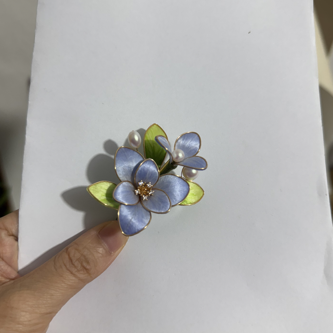 小苍兰绒花胸针发夹发簪