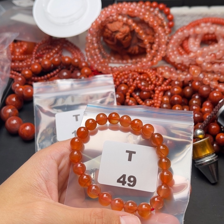 南红玛瑙未镶嵌多样性发货默认微瑕称重8mm