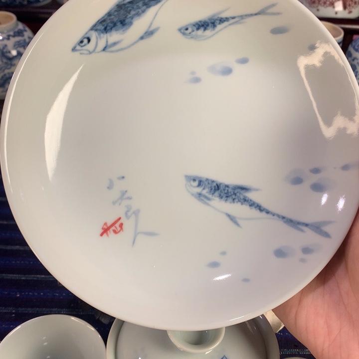 爱***动琉璃手工艺品鱼盘