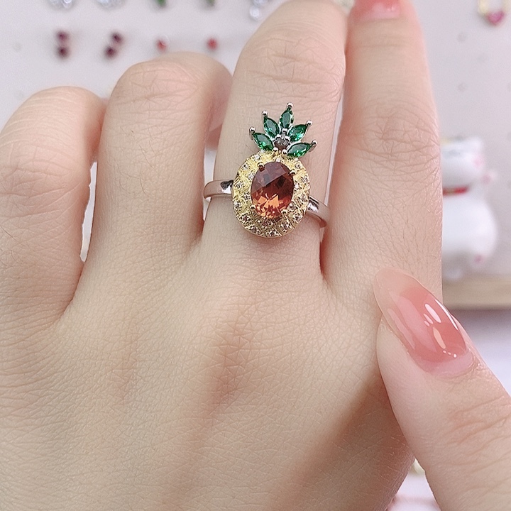 水晶戒指银S925镶嵌戒指