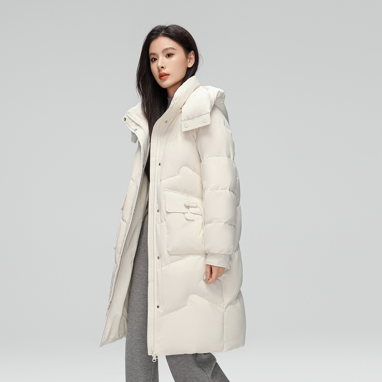 羽绒服女冬季中长款百搭宽松面包服加厚外套女86676