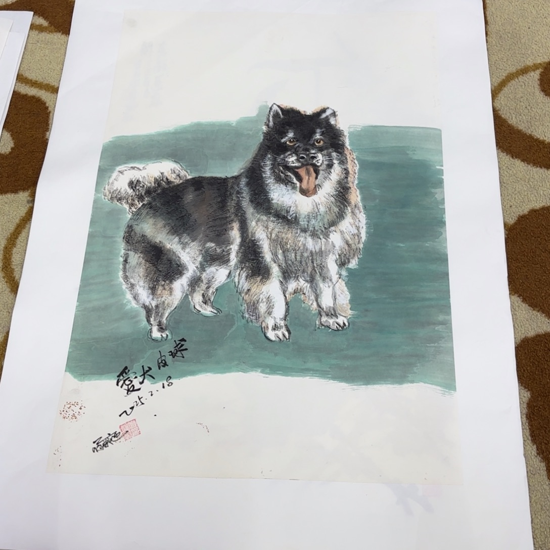 国画薛战迎四尺三开艺