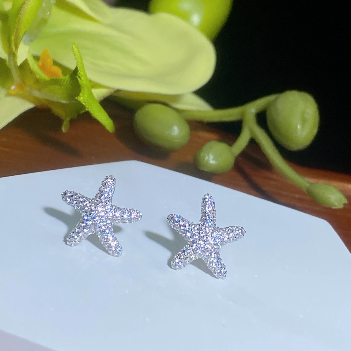 925银银制品 925银海星耳环
