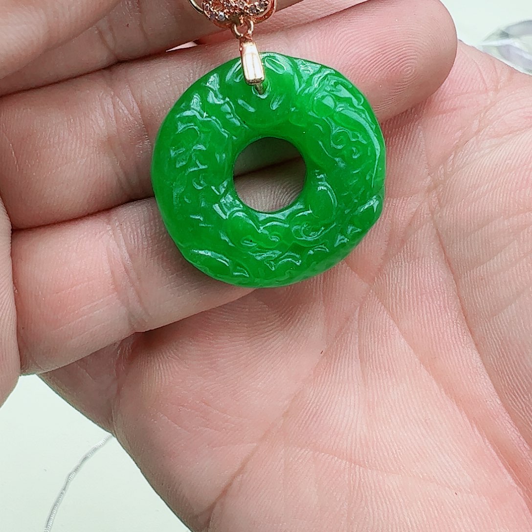 翡翠吊坠(赠链)银S925镶嵌