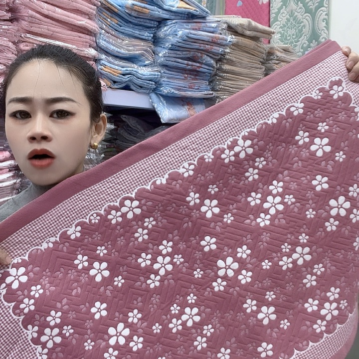 棉豆沙色雪花纯棉