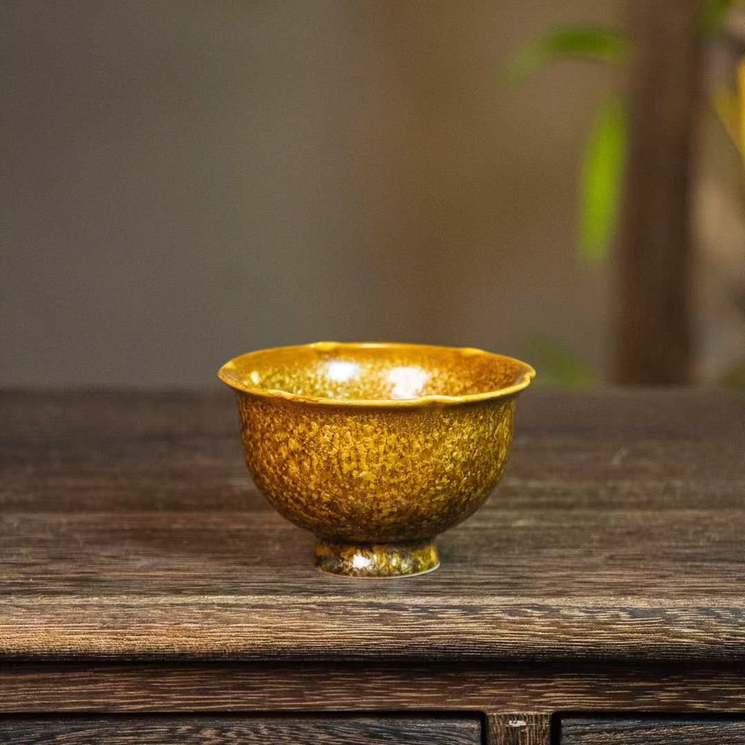 窑变金玉高足花口杯DC-2077