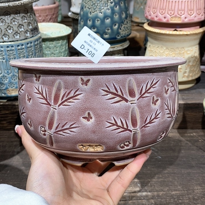 七里烧花盆2-13-108口径14