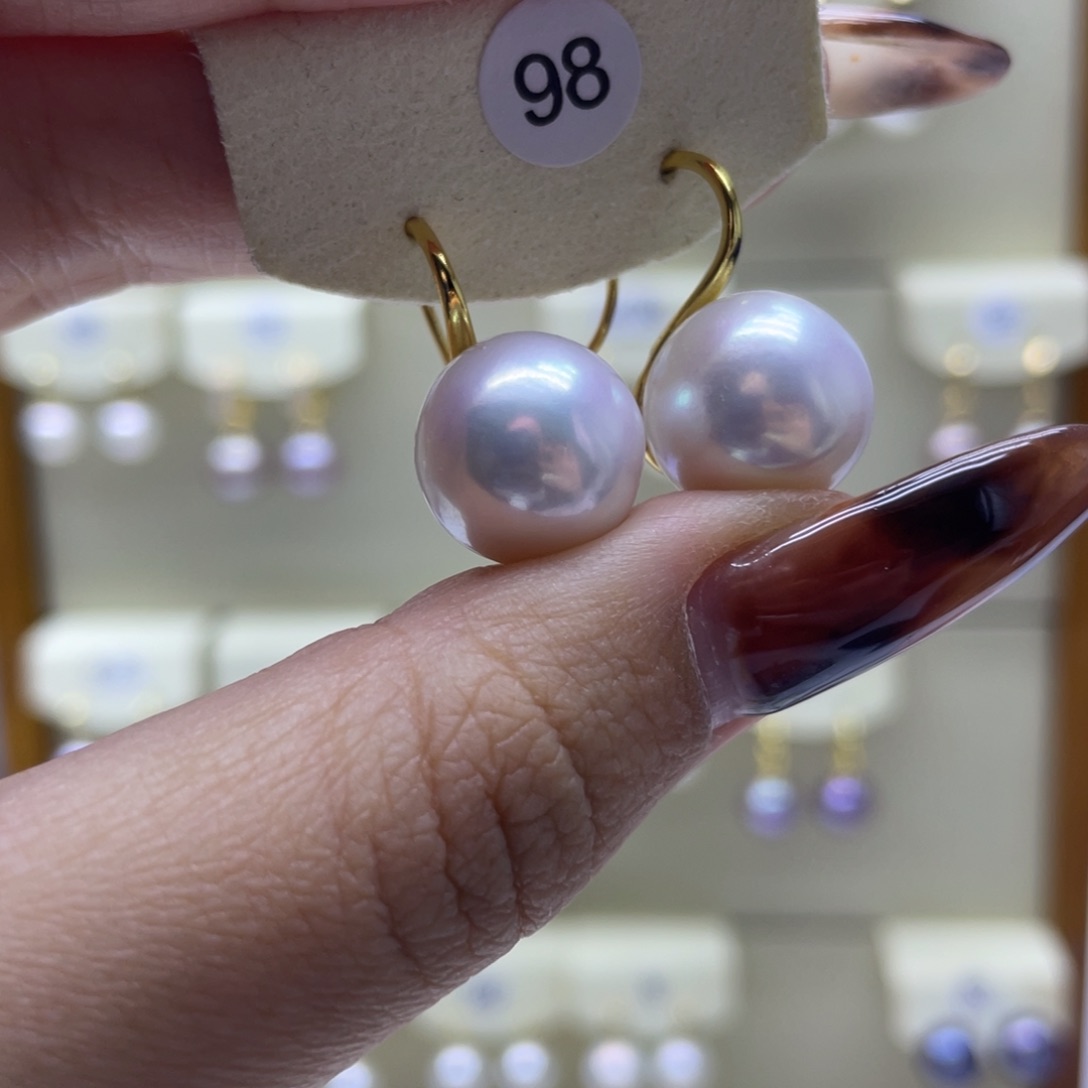 淡水珍珠耳饰银S925镶嵌