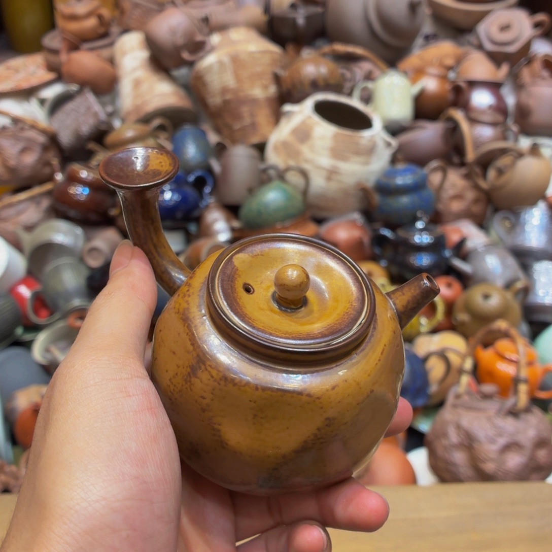 柴烧老岩泥高温茶器皿