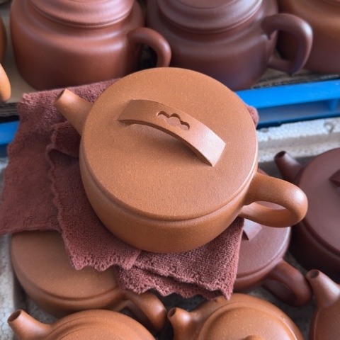 大***地紫砂茶壶黄降坡泥300cc