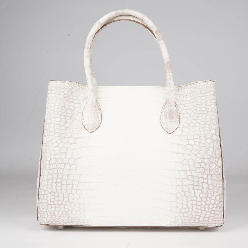【大号雾面鳄鱼手提包】高级喜马拉雅白女士手拎包