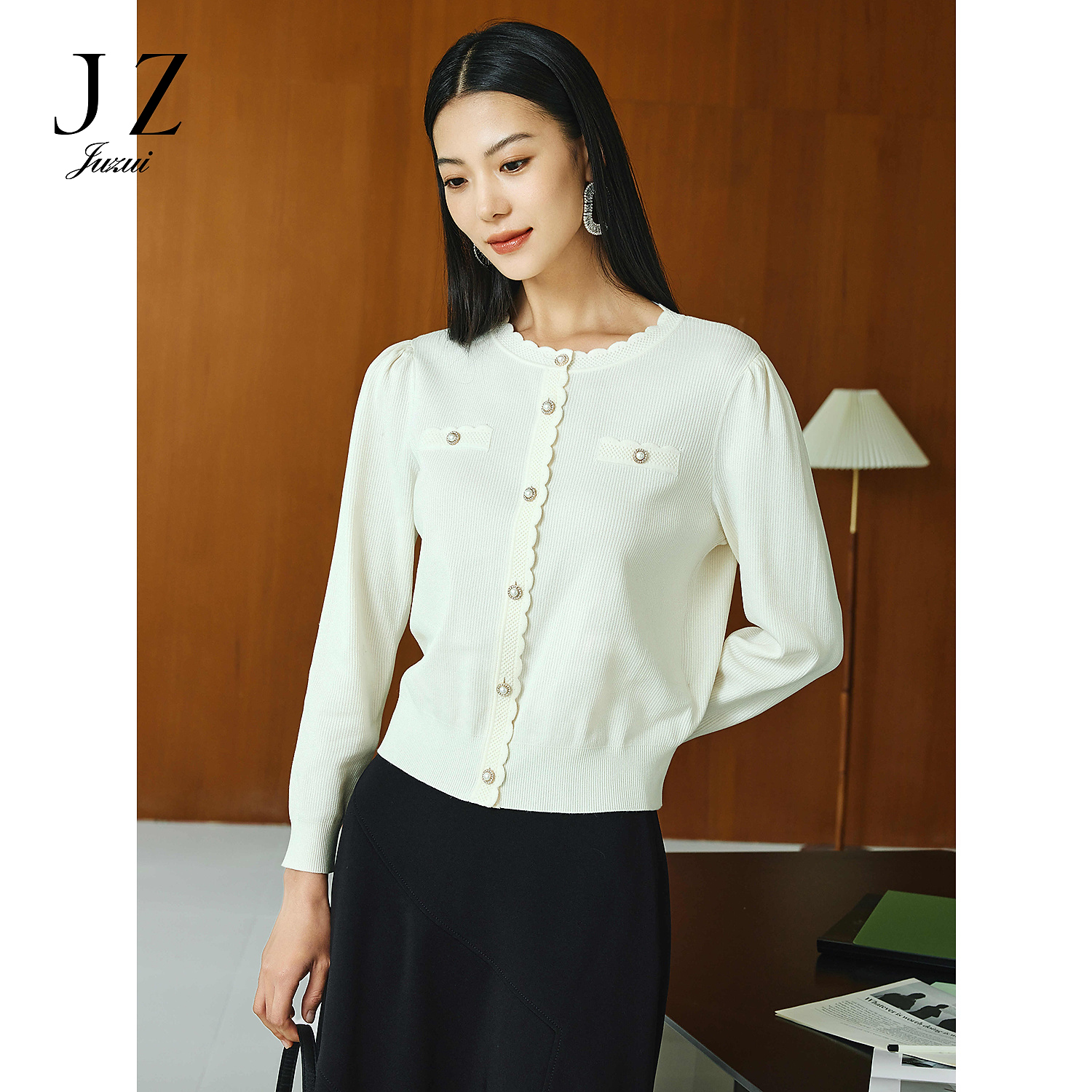 【尚雅专属】JZ玖姿JWFC30631商场同款温柔甜美小香风套头针织衫