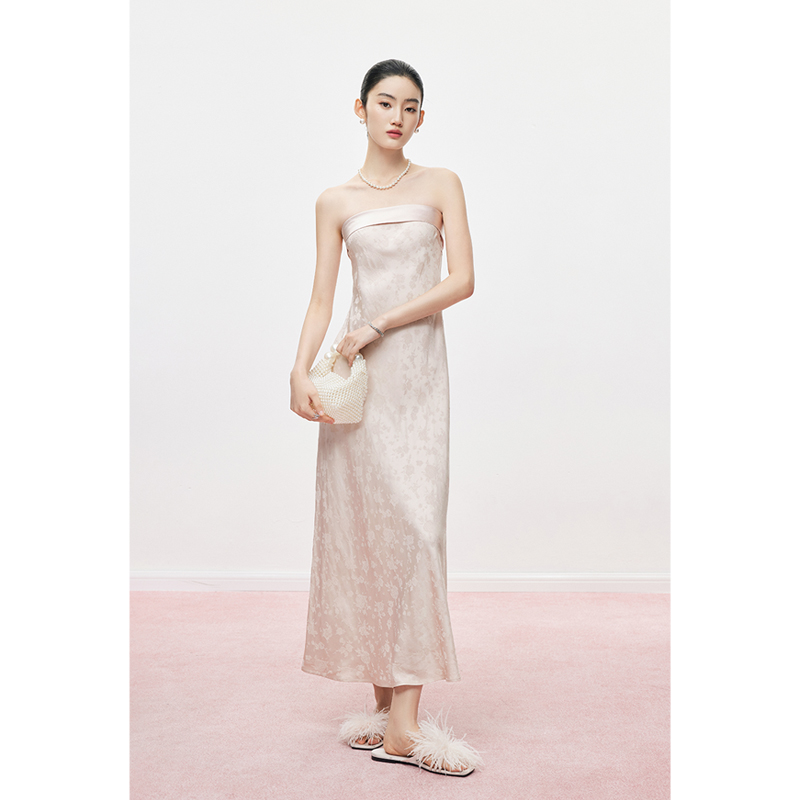 【诗语专属】MandyZhang东方雅韵缎面醋酸吊带连衣裙女夏礼服裙