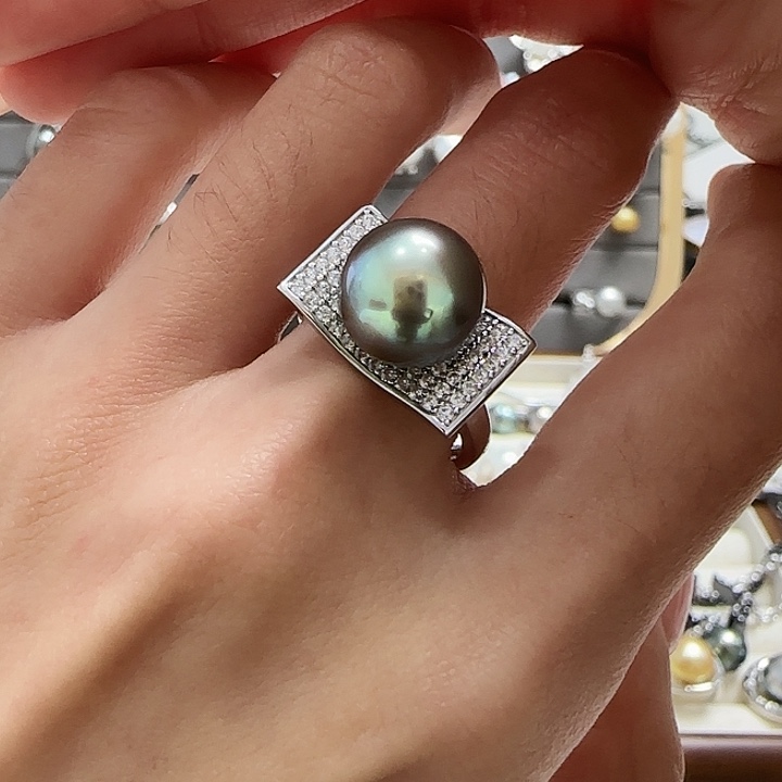 海水珍珠戒指银S925镶嵌