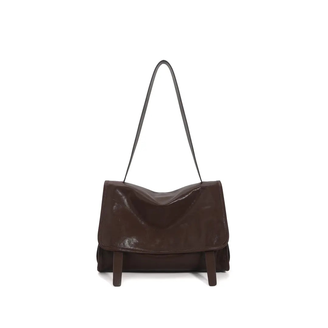 复古质感单肩包大容量时尚百搭通勤包T70031