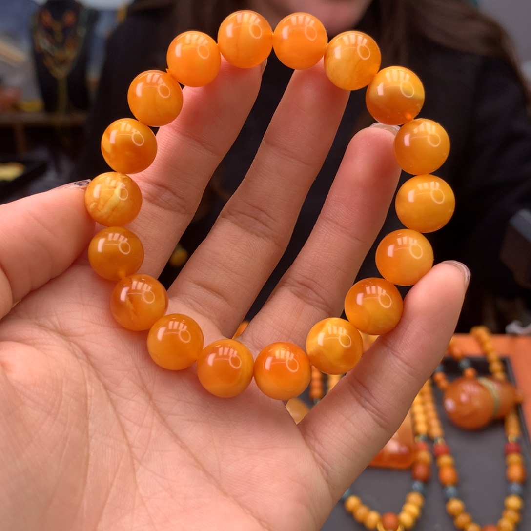 蜜蜡手串未镶嵌天然