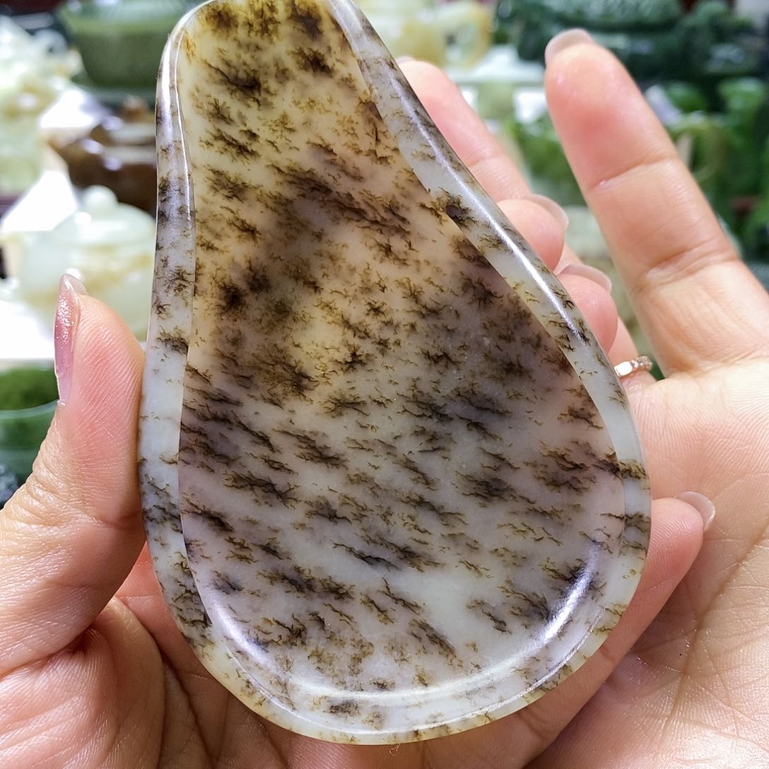 和田玉茶则未镶嵌