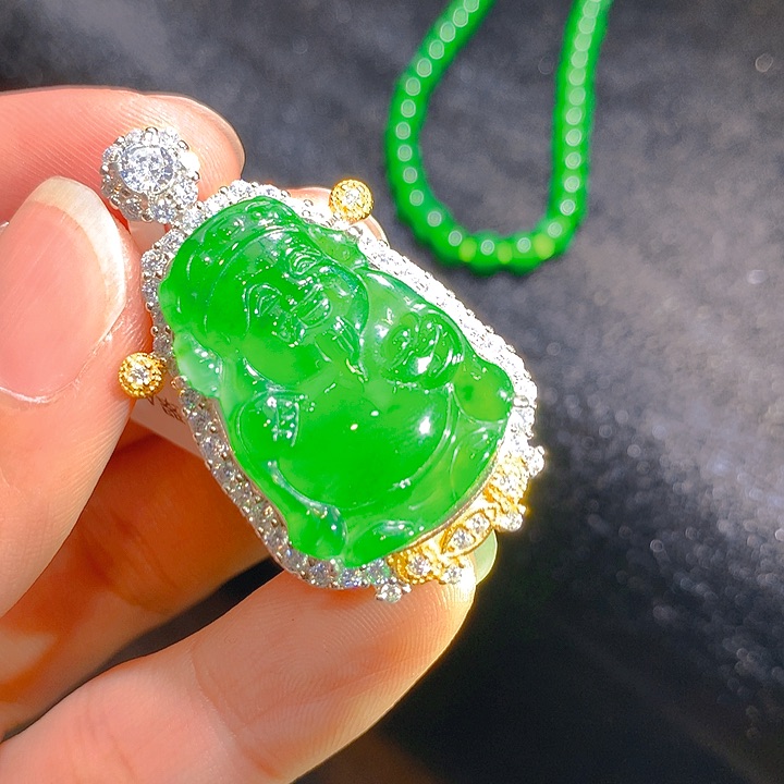 【闪购商品】翡翠颈饰银S925镶嵌翡翠