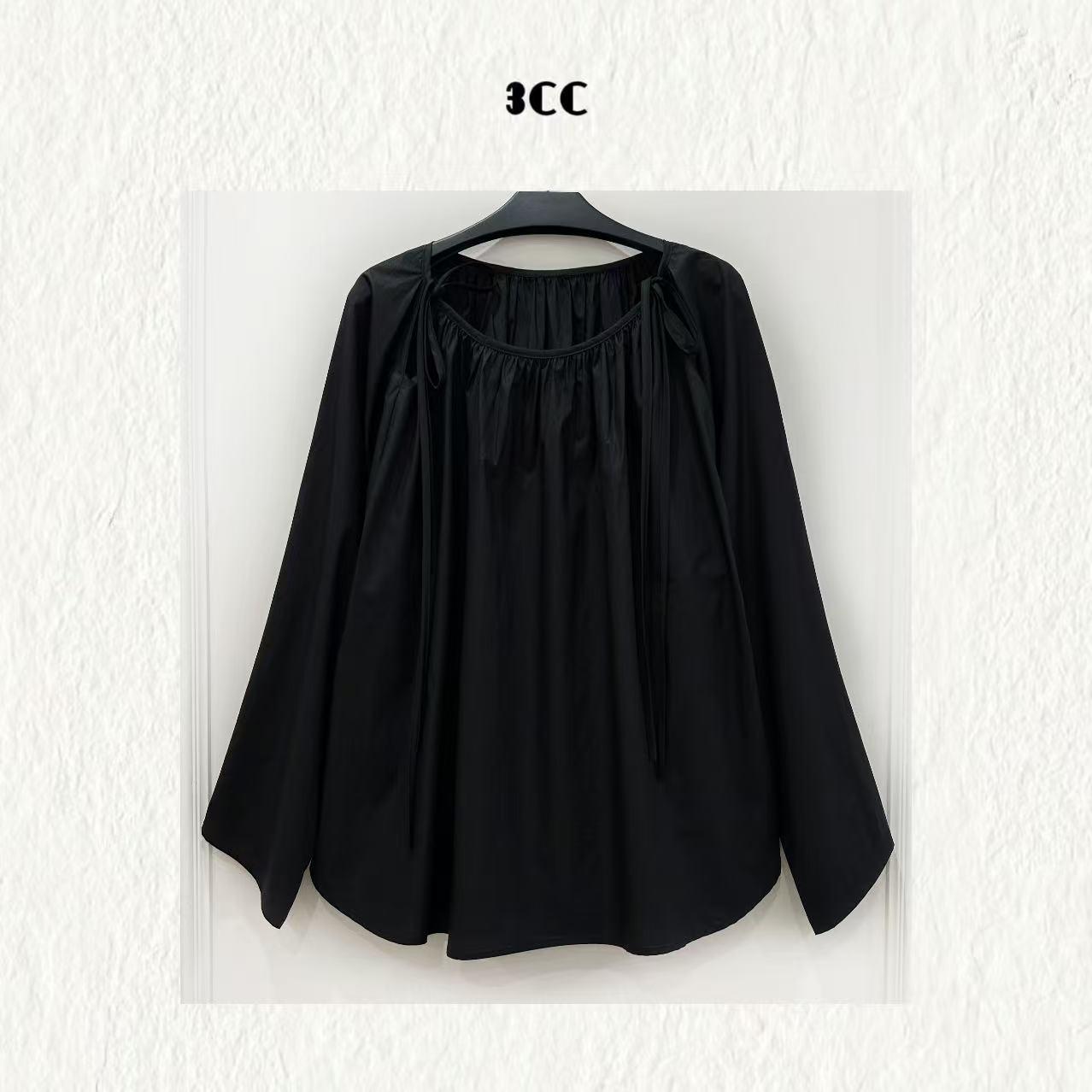 3CC【拉莫时刻】设计师衬衣褶皱艺术纸感套头上衣女89156